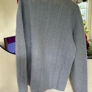 J. Crew Light Blue Cable Knit Shetland Sweater